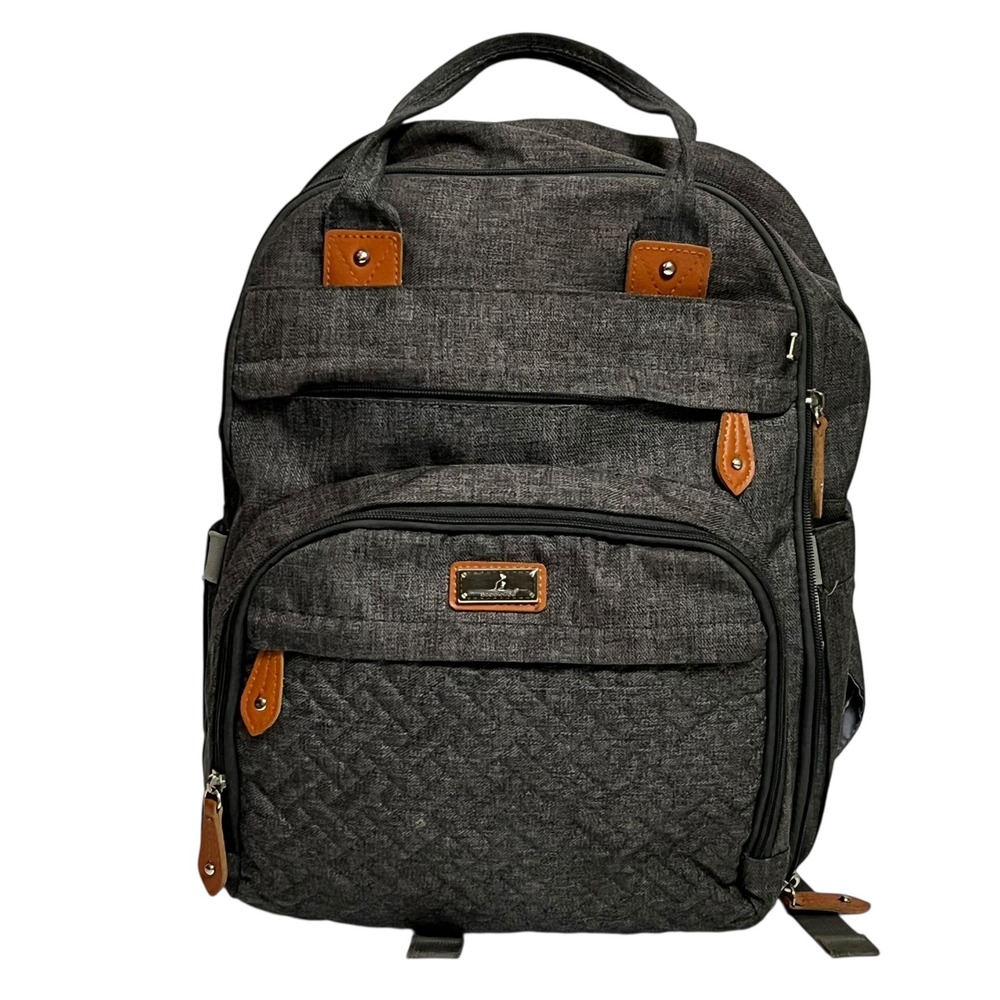 BabbleRoo Diaper Bag Backpack Large Capacity Travel Baby Bag Gray 2984